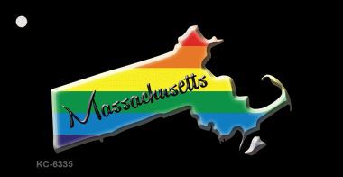 KC-6335 Massachusetts Rainbow State Novelty Key Chain