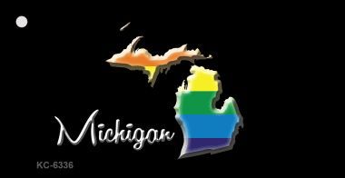 KC-6336 Michigan Rainbow State Novelty Key Chain