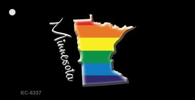 KC-6337 Minnesota Rainbow State Novelty Key Chain