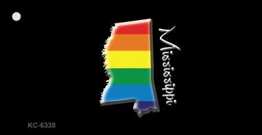 KC-6338 Mississippi Rainbow State Novelty Key Chain