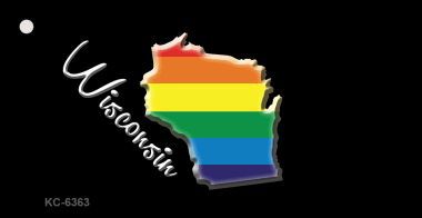 KC-6363 Wisconsin Rainbow State Novelty Key Chain
