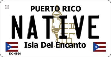 KC-6866 Native Puerto Rico Flag Novelty Key Chain