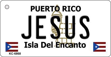 KC-6868 Jesus Puerto Rico Flag Novelty Key Chain