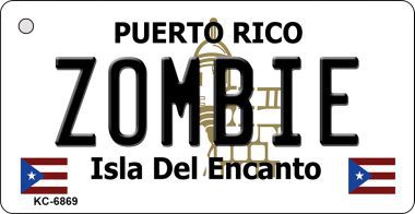 KC-6869 Zombie Puerto Rico Flag Novelty Key Chain