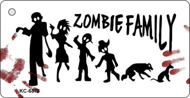 KC-6878 Zombie Family White Novelty Key Chain