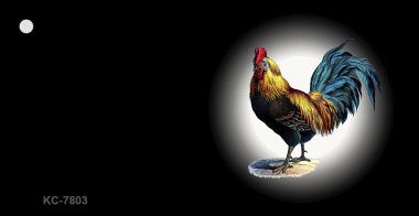 KC-7803 Rooster Offset Black Novelty Key Chain