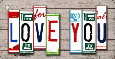KC-7844 Love You License Plate Art Novelty Key Chain