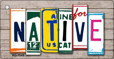 KC-7849 Native License Plate Art Metal Novelty Key Chain