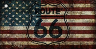 KC-7858 Route 66 American Flag Transparent Novelty Key Chain