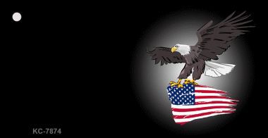 KC-7874 Eagle Flag Offset Novelty Key Chain