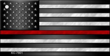 KC-7901 American Flag Red Line Novelty Key Chain