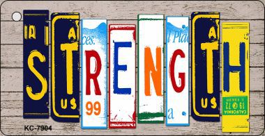 KC-7904 Strength Wood License Plate Art Novelty Key Chain