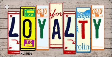 KC-7906 Loyalty Wood License Plate Art Novelty Key Chain