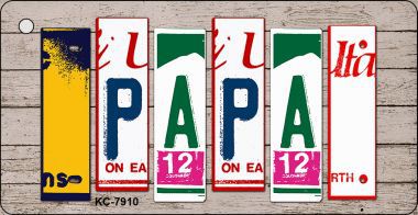 KC-7910 Papa Wood License Plate Art Novelty Key Chain