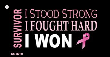 SMART BLONDE Breast Cancer Survivor Ribbon Novelty Aluminum Key Chain KC-8229