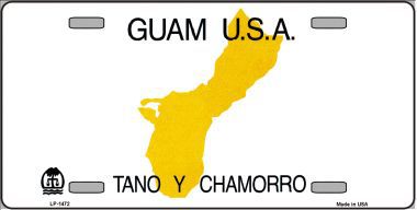 LP-1472 Guam Novelty State Background Metal License Plate