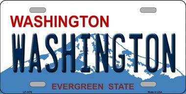 LP-1476 Washington State Background Novelty Metal License Plate