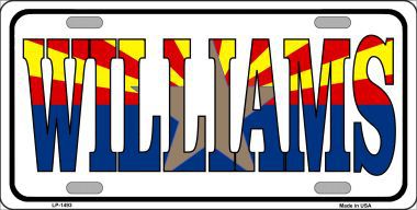 Picture of Smart Blonde LP-1493 Williams Arizona Flag White Background Metal Novelty License Plate