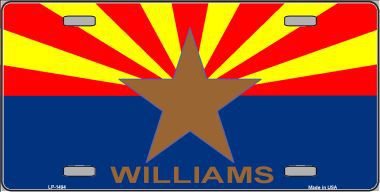LP-1494 Williams Arizona Flag Metal Novelty License Plate