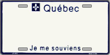 LP-1512 Quebec Novelty Background Metal License Plate
