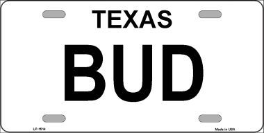 LP-1514 BUD Metal License Plate