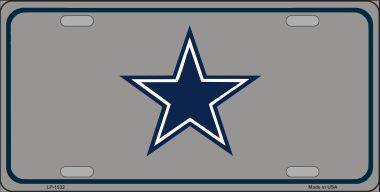 LP-1532 Blue Star Dark Gray Metal Novelty License Plate
