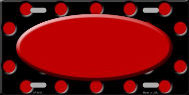 Picture of Smart Blonde LP-1540 Red Black Polka Dot Print With Red Center Oval Metal Novelty License Plate