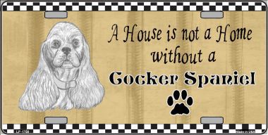 LP-1700 Pencil Sketch Cocker Spaniel Metal Novelty License Plate