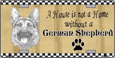 LP-1703 Pencil Sketch German Shepherd Metal Novelty License Plate