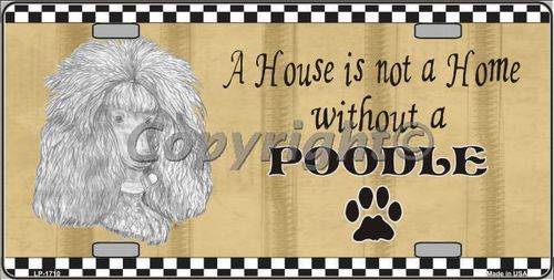 LP-1710 Pencil Sketch Poodle Metal Novelty License Plate