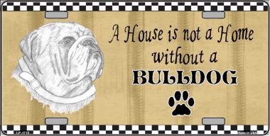 Picture of Smart Blonde LP-1712 Pencil Sketch Bulldog Metal Novelty License Plate