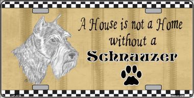 Picture of Smart Blonde LP-1713 Pencil Sketch Schnauzer Metal Novelty License Plate