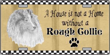 Pencil Sketch Rough Collie Metal Novelty License Plate