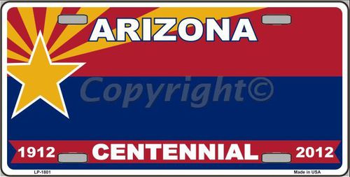 LP-1801 Arizona Centennial Metal Novelty License Plate