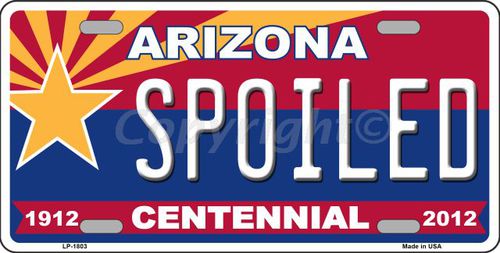 LP-1803 Arizona Centennial Spoiled Metal Novelty License Plate