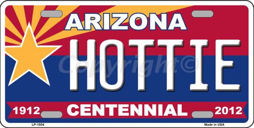 LP-1804 Arizona Centennial Hottie Metal Novelty License Plate