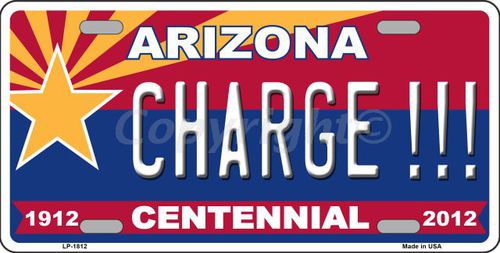 LP-1812 Arizona Centennial Charge Metal Novelty License Plate
