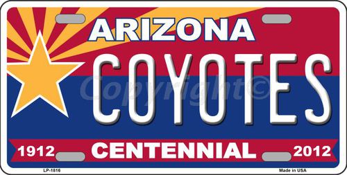 LP-1816 Arizona Centennial Coyotes Metal Novelty License Plate