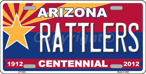 Picture of Smart Blonde LP-1824 Arizona Centennial Rattlers Metal Novelty License Plate