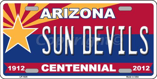 LP-1825 Arizona Centennial Sun Devils Metal Novelty License Plate