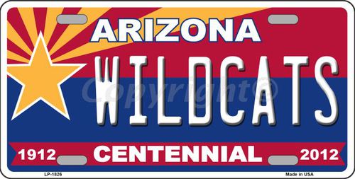 Arizona Centennial Wildcats Metal Novelty License Plate