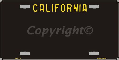 LP-1832 California Black Novelty State Background Metal License Plate