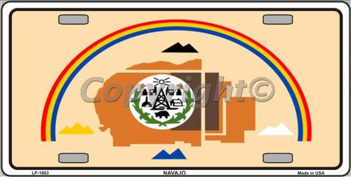 LP-1863  Flag Metal Novelty License Plate
