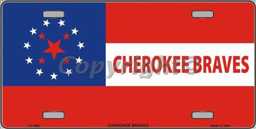 LP-1867 Cherokee Braves Flag Metal Novelty License Plate
