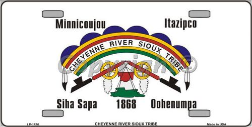 Picture of Smart Blonde LP-1870 Cheyenne River Sioux Flag Metal Novelty License Plate