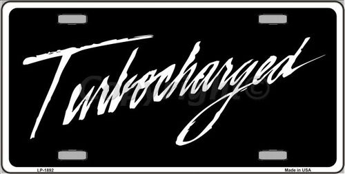 LP-1892 Turbocharged Metal Novelty License Plate