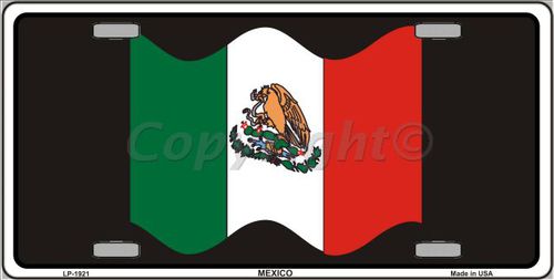 LP-1921 Mexico Waving Flag Metal Novelty License Plate