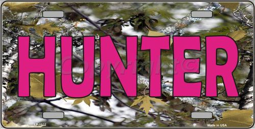 LP-1932 Pink Hunter Metal Novelty License Plate