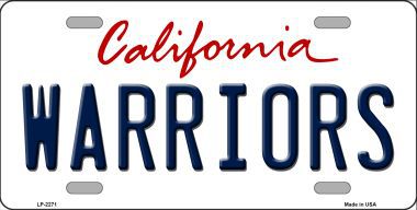 LP-2571 Warriors California Novelty State Background Metal License Plate