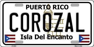 LP-2833 Corozal Metal Novelty License Plate